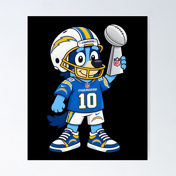 Item preview, Los Angeles Chargers NFL Bluey Championship Football designed and sold by Ccucas.
