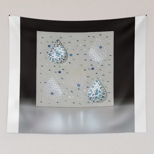 Item preview, Lumínica con dos gotas composición con gotas de agua - 1970 designed and sold by NeonCanvasDream.