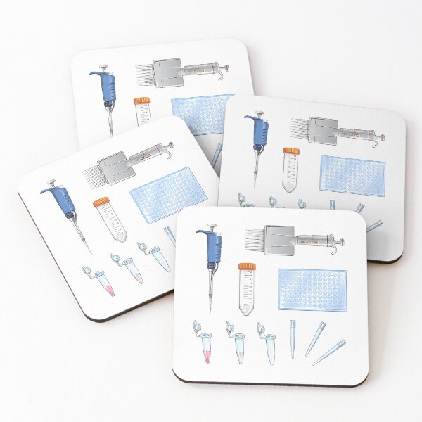 Item preview, Pcr Dna Electrophoresis Gel Sticker Set 2 - Pipette Multichannel Reaction Tubes Microplate Tips designed and sold by gulouonneyi.