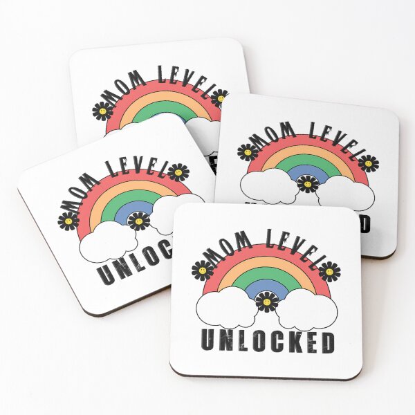 Item preview, Mom Level Unlocked Rainbow Cute  Typography Quote designed and sold by Kristytryusring.