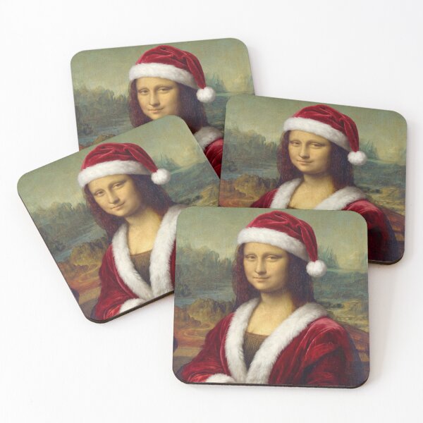 Item preview, Santa Mona Lisa - Festive Christmas Art Parody designed and sold by ShabanMerch⭐⭐⭐.