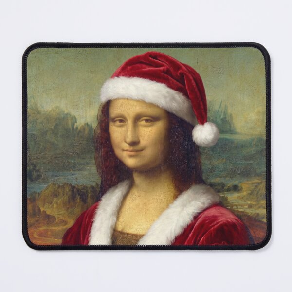 Item preview, Santa Mona Lisa - Festive Christmas Art Parody designed and sold by ShabanMerch⭐⭐⭐.