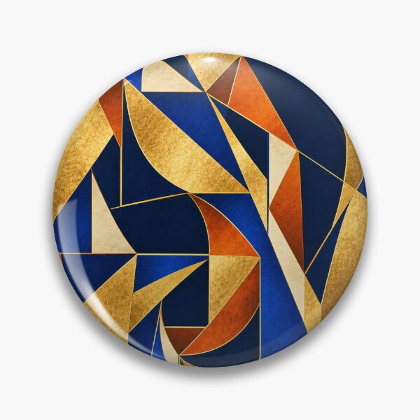 Item preview, Golden Blue Geometric Abstract Art designed and sold by Qenlo.