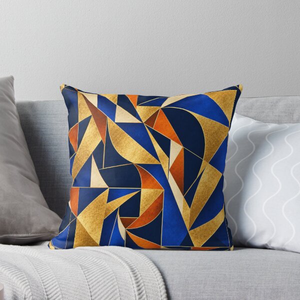 Item preview, Golden Blue Geometric Abstract Art designed and sold by Qenlo.
