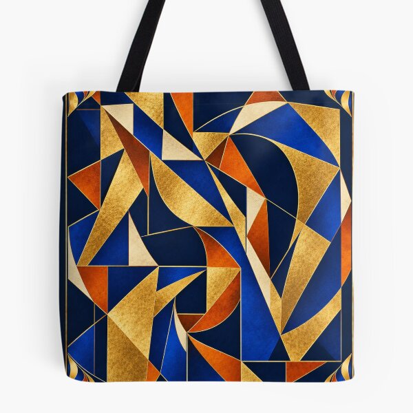 Item preview, Golden Blue Geometric Abstract Art designed and sold by Qenlo.