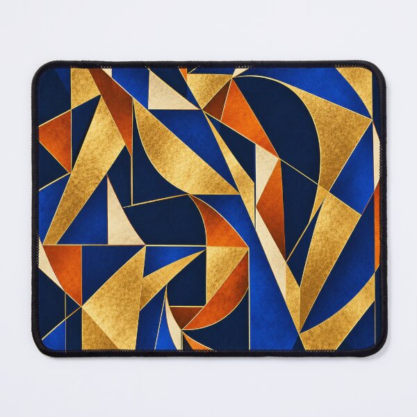 Item preview, Golden Blue Geometric Abstract Art designed and sold by Qenlo.