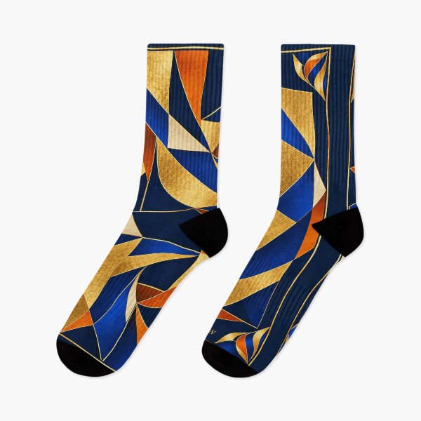 Item preview, Golden Blue Geometric Abstract Art designed and sold by Qenlo.