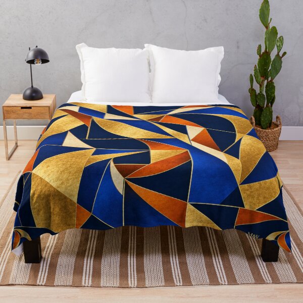 Item preview, Golden Blue Geometric Abstract Art designed and sold by Qenlo.