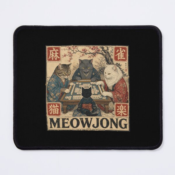 Item preview, Meowjong Cats Playing Game Art designed and sold by Clahristiansen.