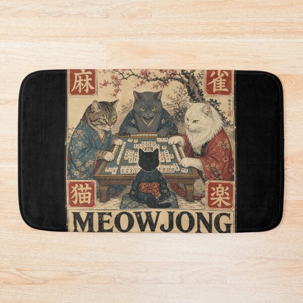 Item preview, Meowjong Cats Playing Game Art designed and sold by Clahristiansen.