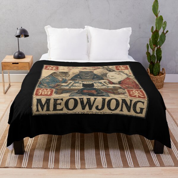 Item preview, Meowjong Cats Playing Game Art designed and sold by Clahristiansen.
