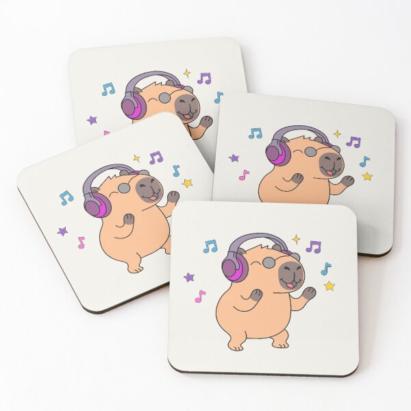 Item preview, Cute Dancing Capybara with Headphones Weekend Vibes designed and sold by Chonkibao.