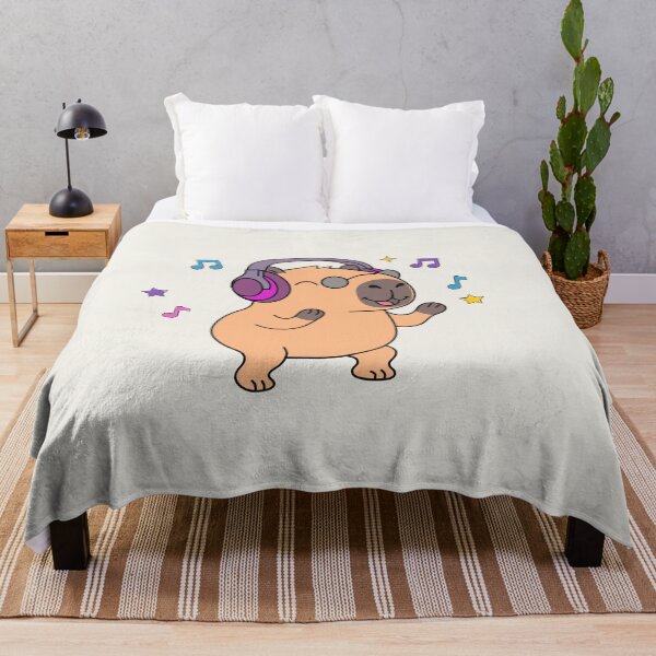 Item preview, Cute Dancing Capybara with Headphones Weekend Vibes designed and sold by Chonkibao.