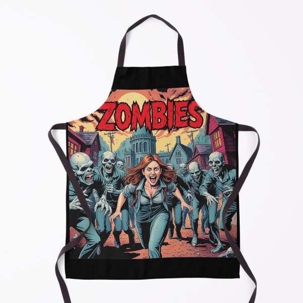 Item preview, Retro Zombie Attack Woman Running Horror Art designed and sold by Clahristiansen.