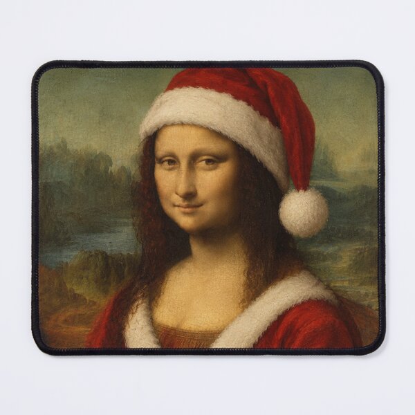 Item preview, Santa Mona Lisa - Festive Christmas Art Parody designed and sold by ShabanMerch⭐⭐⭐.