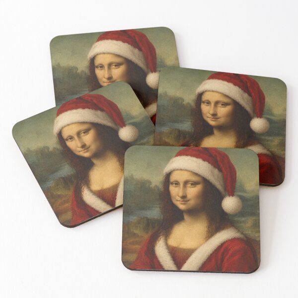 Item preview, Santa Mona Lisa - Festive Christmas Art Parody designed and sold by ShabanMerch⭐⭐⭐.