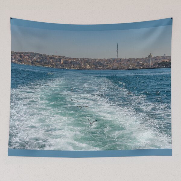 Item preview, Gulls Flying in the Bosphorus Strait, Istanbul, Turkiye designed and sold by SafariByMarisa.