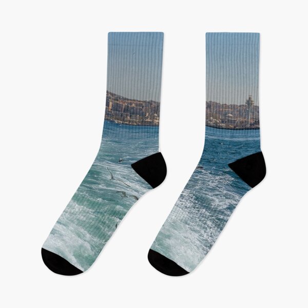 Item preview, Gulls Flying in the Bosphorus Strait, Istanbul, Turkiye designed and sold by SafariByMarisa.