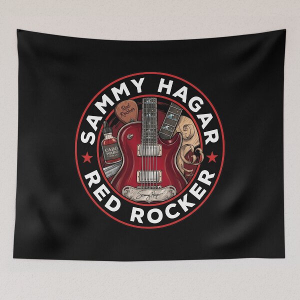 Artikelvorschau, Retro Electric Guitar Red Rocker Circular Badge entworfen und verkauft von MartezLedoux.