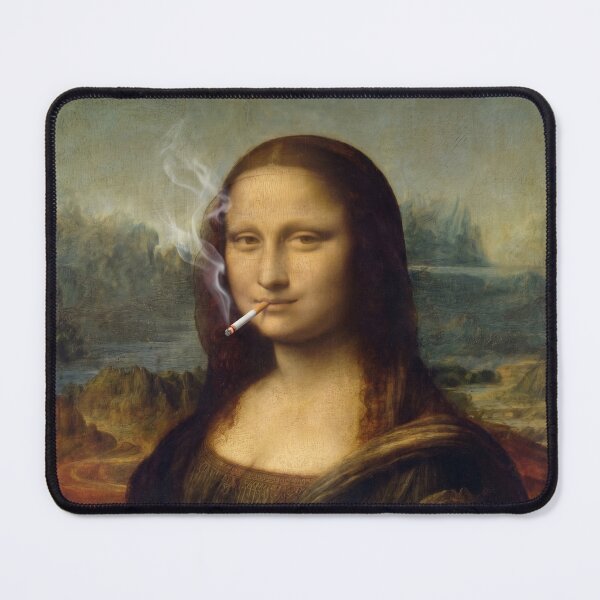 Item preview, Smoking Mona Lisa - Edgy Renaissance Art Parody designed and sold by ShabanMerch⭐⭐⭐.