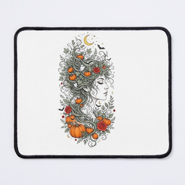 Item preview, Pumpkin Goddess Halloween - Orange Pumpkins Red Roses Moon Ghosts - I AM THE DRAMA designed and sold by HealingEraInk.