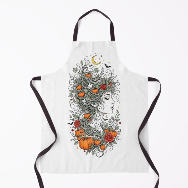 Item preview, Pumpkin Goddess Halloween - Orange Pumpkins Red Roses Moon Ghosts - I AM THE DRAMA designed and sold by HealingEraInk.