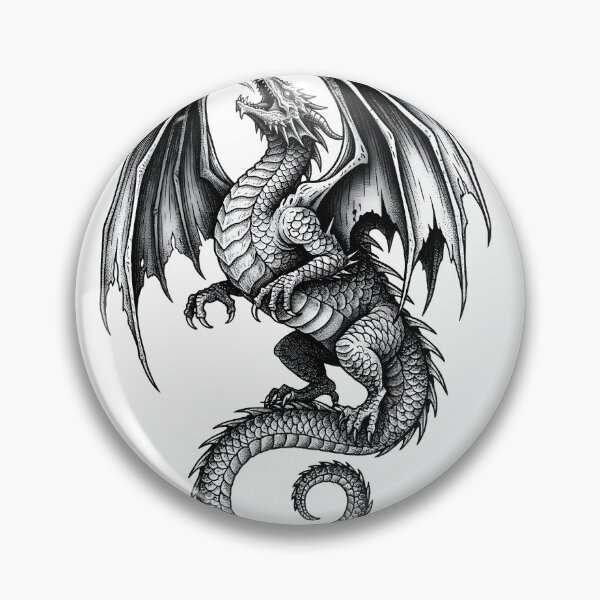 Item preview, Roaring Sky Dragon - Torn Wing Smoke Ink Illustration designed and sold by DragonSerpent Ink.