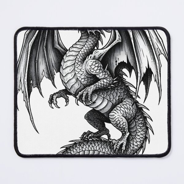 Item preview, Roaring Sky Dragon - Torn Wing Smoke Ink Illustration designed and sold by DragonSerpent Ink.