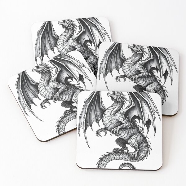 Item preview, Roaring Sky Dragon - Torn Wing Smoke Ink Illustration designed and sold by DragonSerpent Ink.