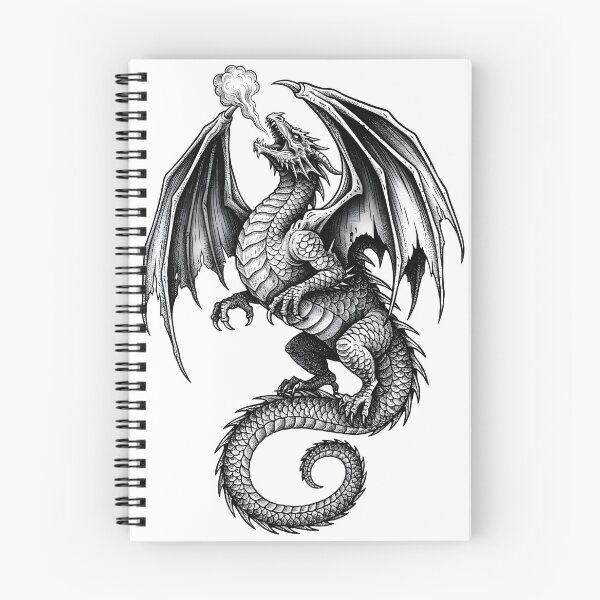 Item preview, Roaring Sky Dragon - Torn Wing Smoke Ink Illustration designed and sold by DragonSerpent Ink.