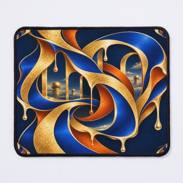Item preview, Golden Surreal Ribbons in Blue designed and sold by Qenlo.