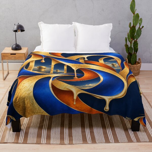 Item preview, Golden Surreal Ribbons in Blue designed and sold by Qenlo.