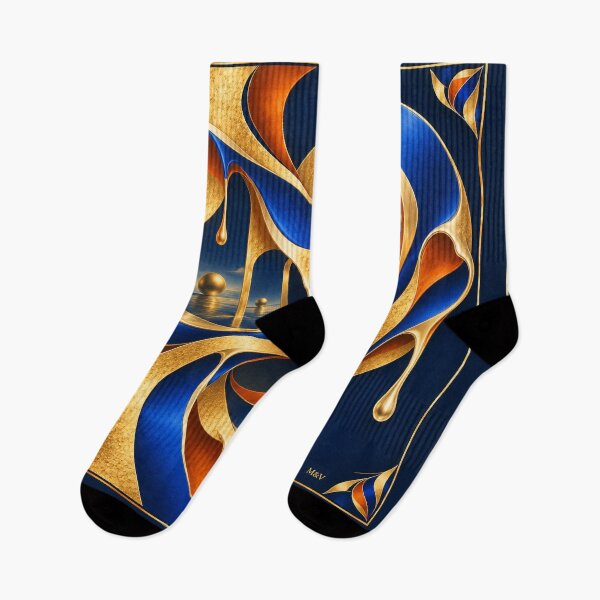 Item preview, Golden Surreal Ribbons in Blue designed and sold by Qenlo.