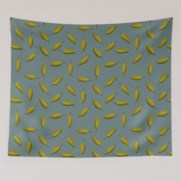 Item preview, Autumn blue falling leaves designed and sold by Claire-Sesker.