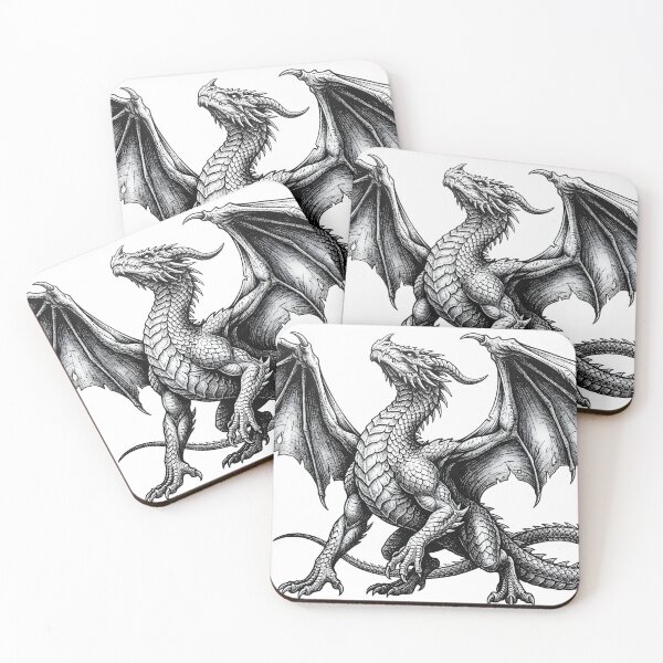 Item preview, Symmetrical Dragon Sketch - Realistic Paper Drawing Mockup designed and sold by DragonSerpent Ink.
