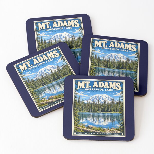 Item preview, Mt. Adams Horseshoe Lake Washington Vintage Mountain Poster designed and sold by Swanny's Custom T-shirt and Gift Designs.