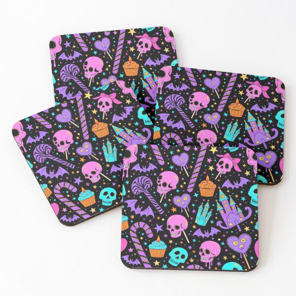 Item preview, Neon Skull Candy Carnival – Gothic Halloween Seamless Pattern designed and sold by Dream Bloom Gallery.