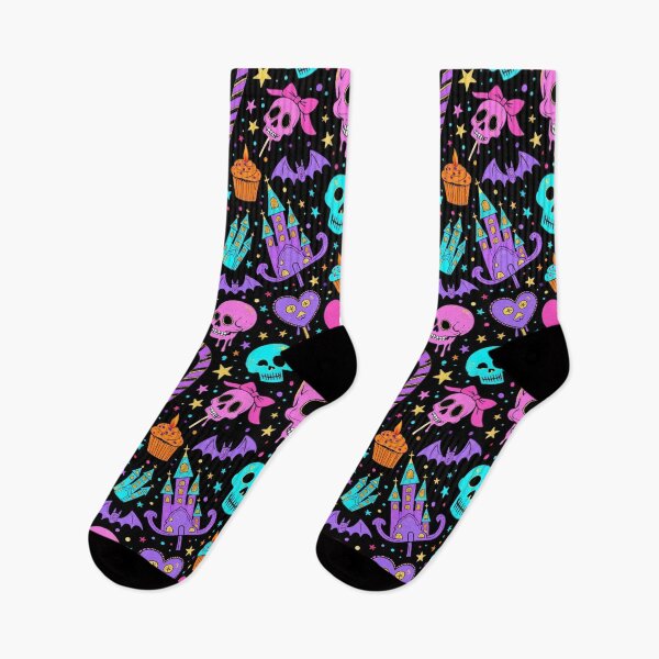 Item preview, Neon Skull Candy Carnival – Gothic Halloween Seamless Pattern designed and sold by Dream Bloom Gallery.