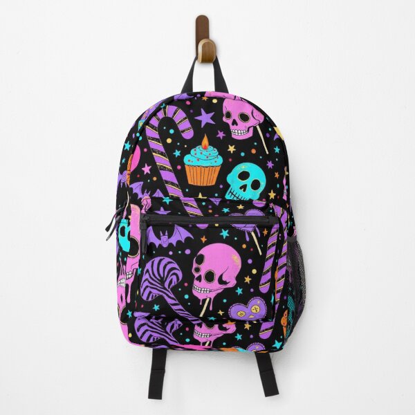 Item preview, Neon Skull Candy Carnival – Gothic Halloween Seamless Pattern designed and sold by Dream Bloom Gallery.