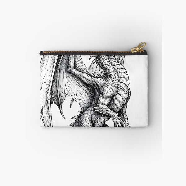 Item preview, Climbing Dragon on Cliff - Torn Wing Ink Illustration designed and sold by DragonSerpent Ink.