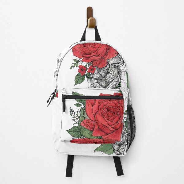 Item preview, Red Roses in Braid - Boho Line Art Woman - Red Floral Goddess designed and sold by HealingEraInk.