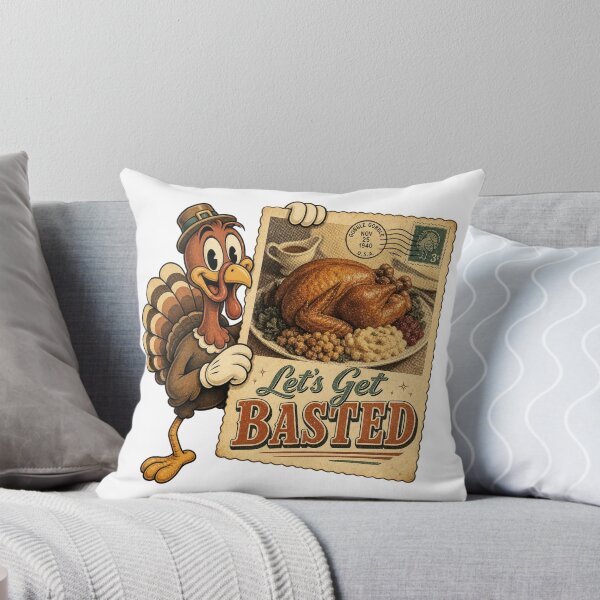 Item preview, Let's Get Basted Vintage Postcard Thanksgiving Shirt designed and sold by CerealBoxInk.