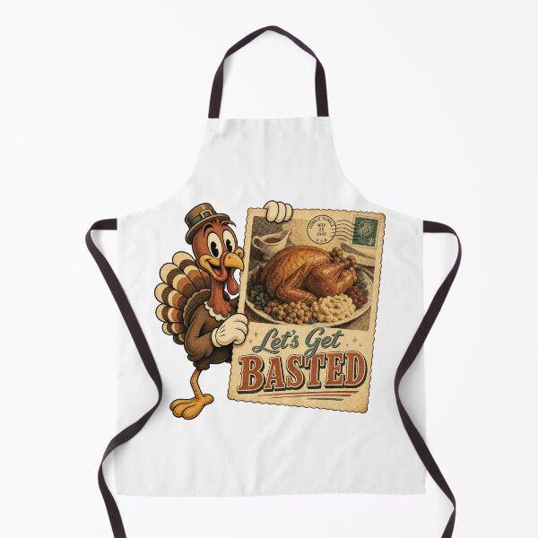 Item preview, Let's Get Basted Vintage Postcard Thanksgiving Shirt designed and sold by CerealBoxInk.