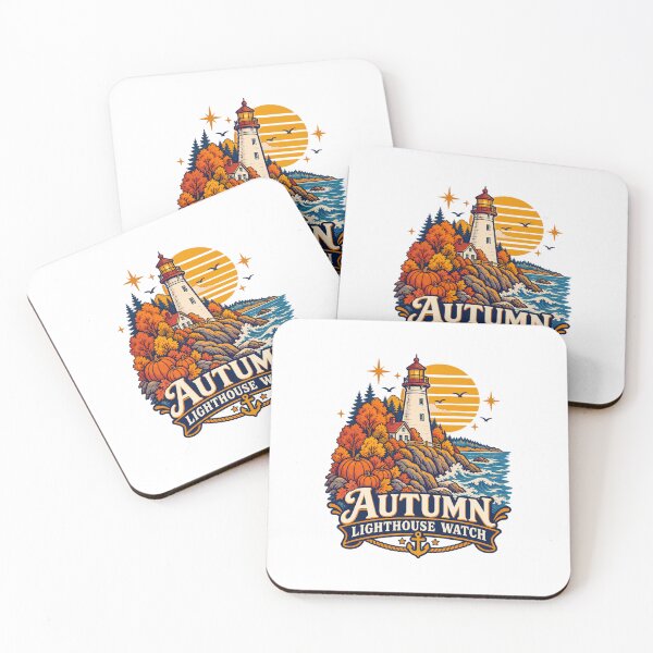 Item preview, Autumn Lighthouse Watch Coastal Fall Landscape designed and sold by LuveraxArt.