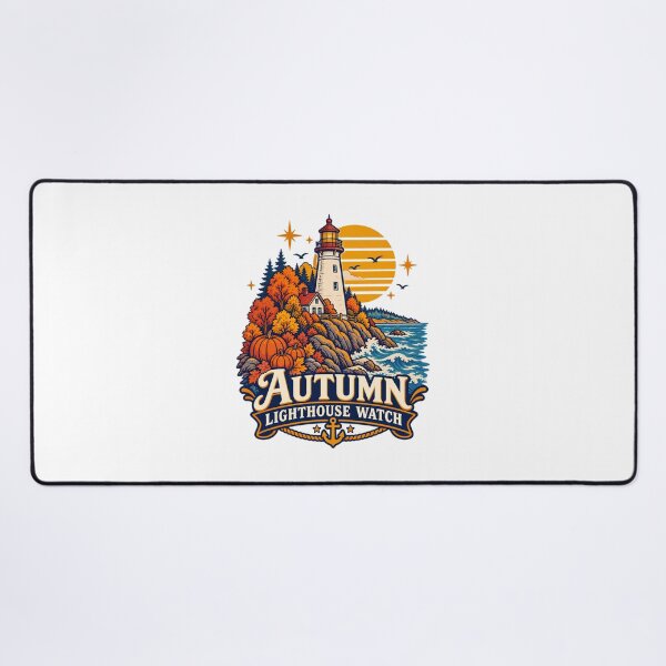 Item preview, Autumn Lighthouse Watch Coastal Fall Landscape designed and sold by LuveraxArt.