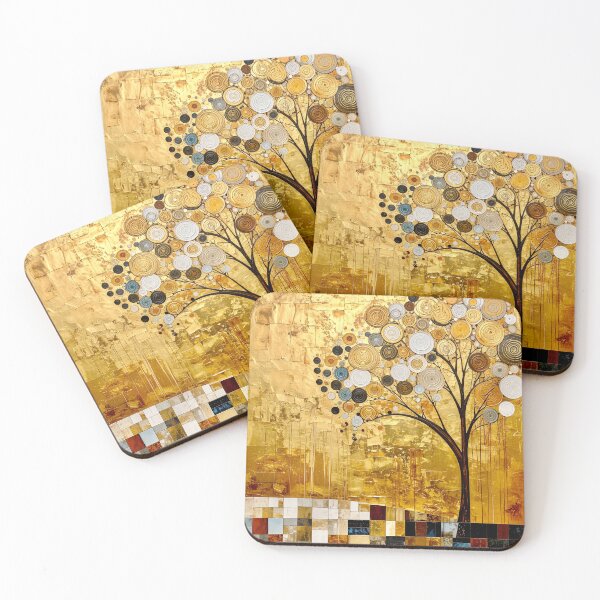 Item preview, Golden Tree of Life in Gustav Klimt Style designed and sold by Vicky Brago-Mitchell®.