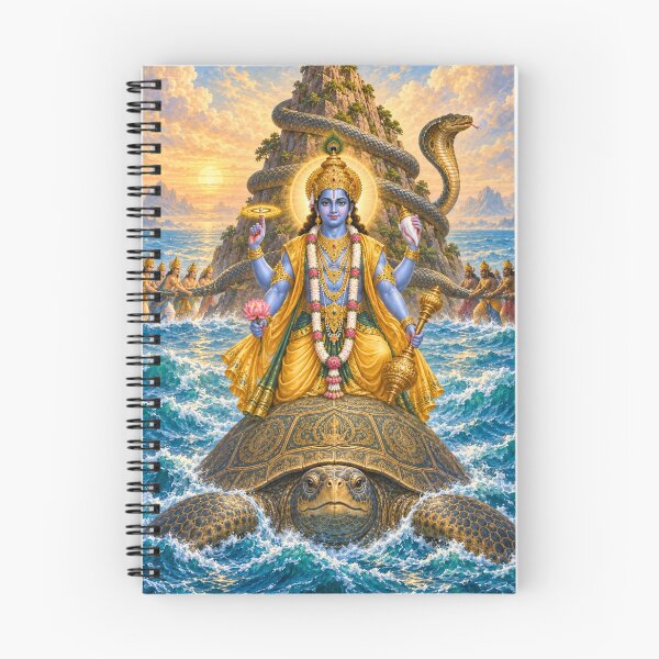 Item preview, Kurma Avatar of Lord Vishnu - Cosmic Tortoise Devotional Art designed and sold by Homyar.