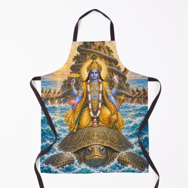Item preview, Kurma Avatar of Lord Vishnu - Cosmic Tortoise Devotional Art designed and sold by Homyar.