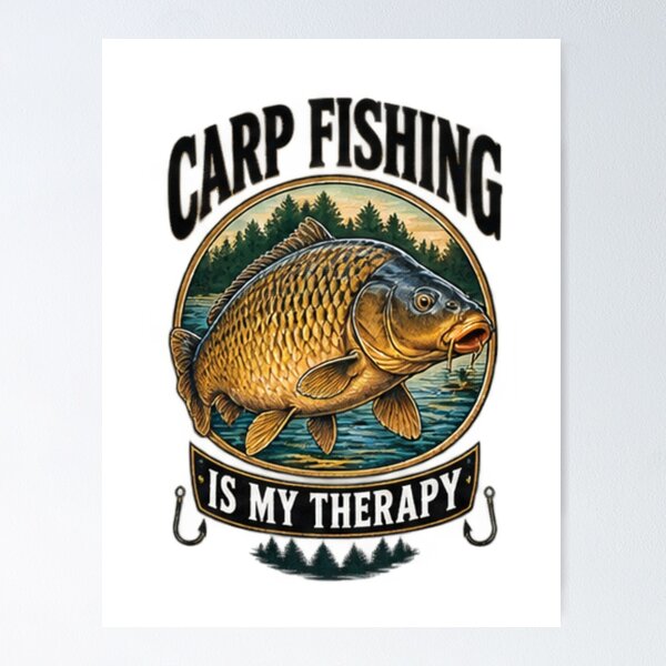 Item preview, Carp fishing is my therapy designed and sold by StrongEpic.