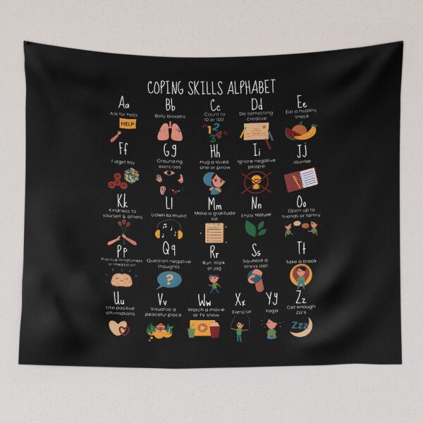 Item preview, Coping Skills Alphabet Retro School Counselor designed and sold by RubyeReing.